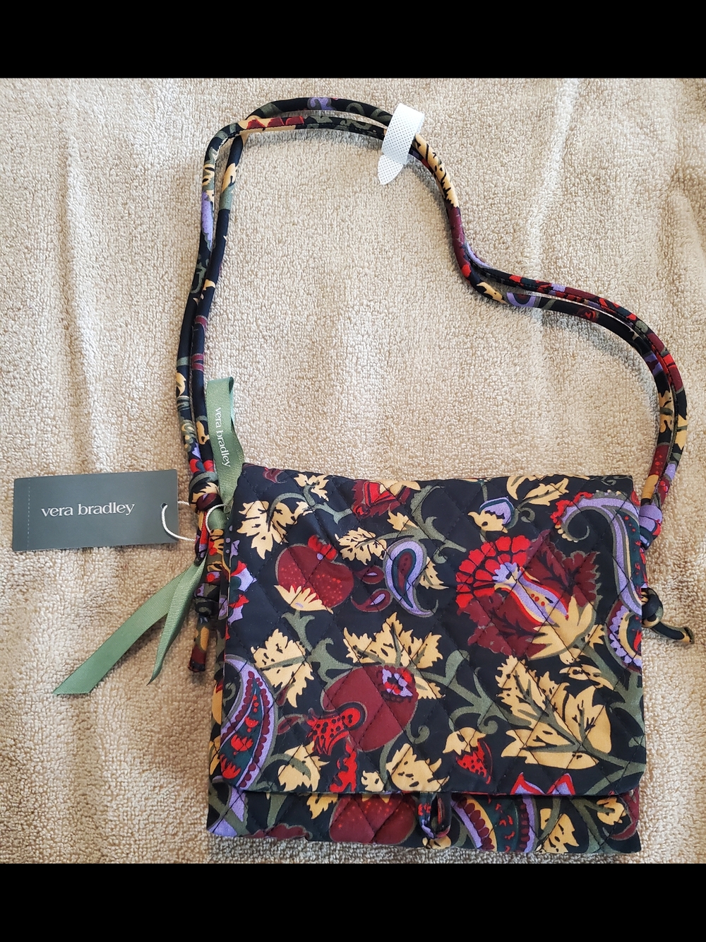 Vera Bradley Baird Hipster Shoulder Bag in "Midnight Garden Paisley," NEW!!